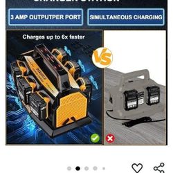 Adisipsoarin 6 Ports Super Battery Charger for Makita 18V Battery Simultaneous Rapid Charger Station Compatible with Makita 18v Lithium Ion Battery an