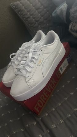Puma White Leather Platform Sneakers