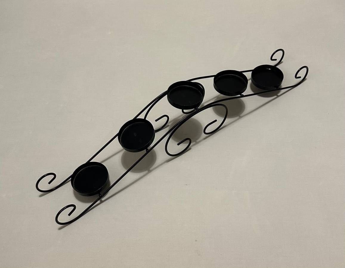 Wrought Iron 5 Votive Candle Holder Centerpiece Table Decor