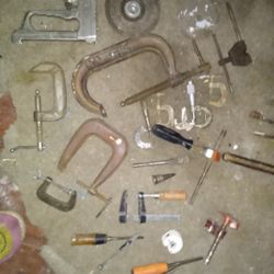 C Clamps Pipe Cutters.Sander.paibt Spray Glass Cutter .Ect Tool Bundle .All For The Price