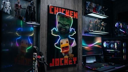 Custom LED Wall Art – Chicken Jockey Minecraft Style