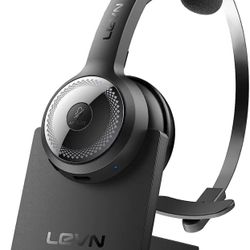 Bluetooth 5.0 Headset, Wireless Headset with Microphone (AI Noise Cancelling), 35Hrs Bluetooth Headphones with USB Dongle for PC, Suitable for Remote 