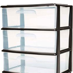  Qty: 4 3 Drawer Clear Plastic Drawers  Offers Welcomed 