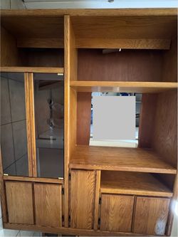 Solid Oak Storage Cabinet / Hutch