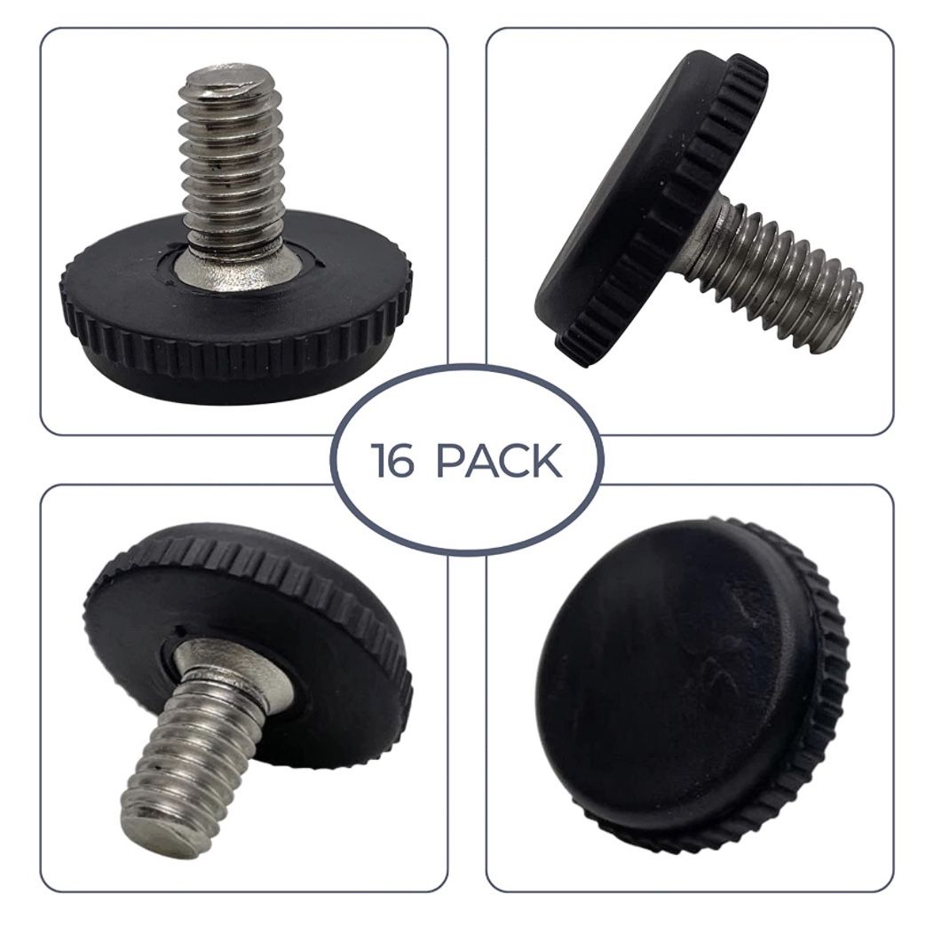 LIDSCURA 16 Pack 5/16-18 Adjustable Stainless Steel Screw-in Furniture Levelers With T- Nut Kit Threaded Leveling Feet Glides For Table, Chair