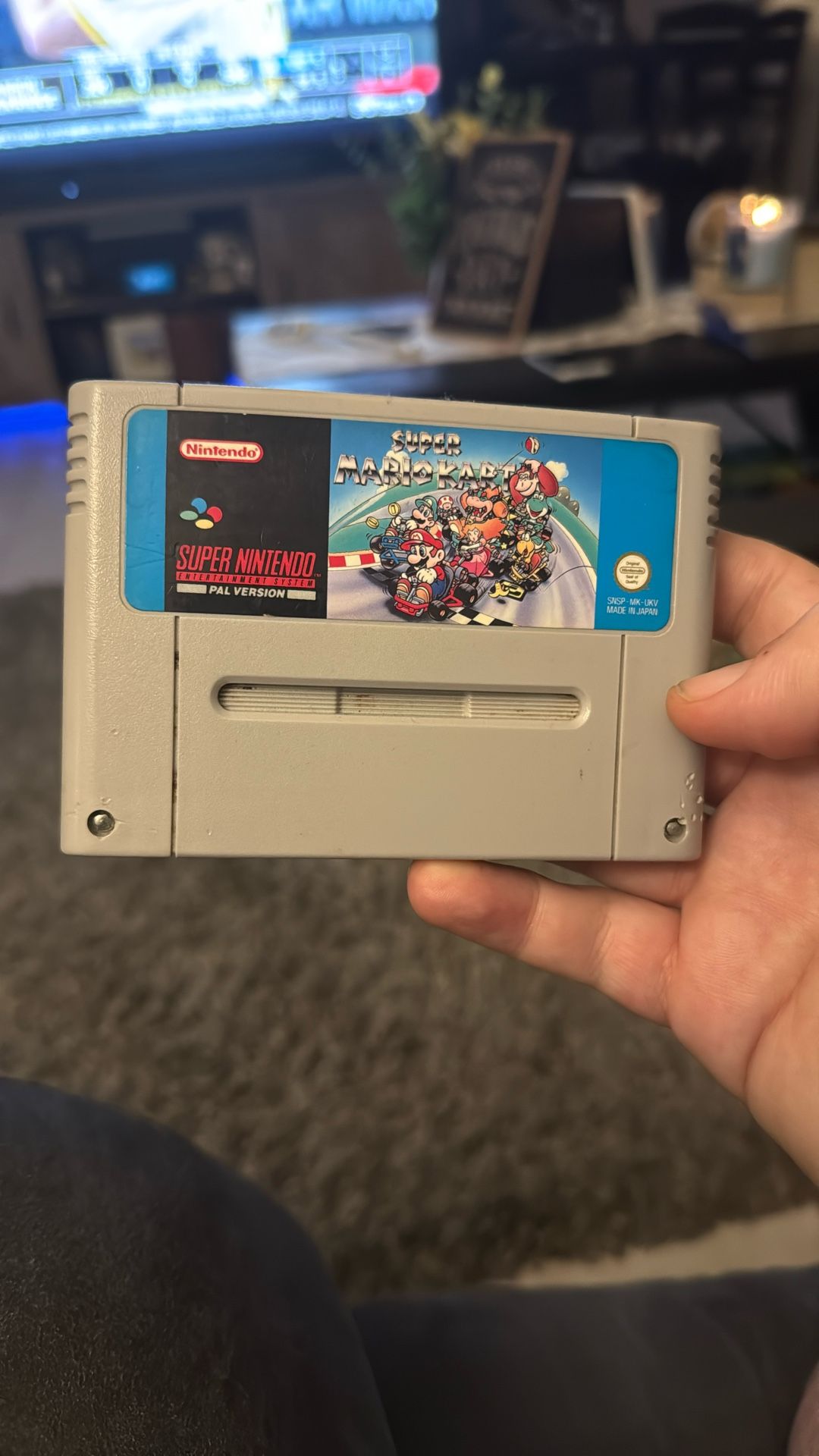 Super Mario Kart Super Nintendo SNES Game Cart PAL Version (A189)