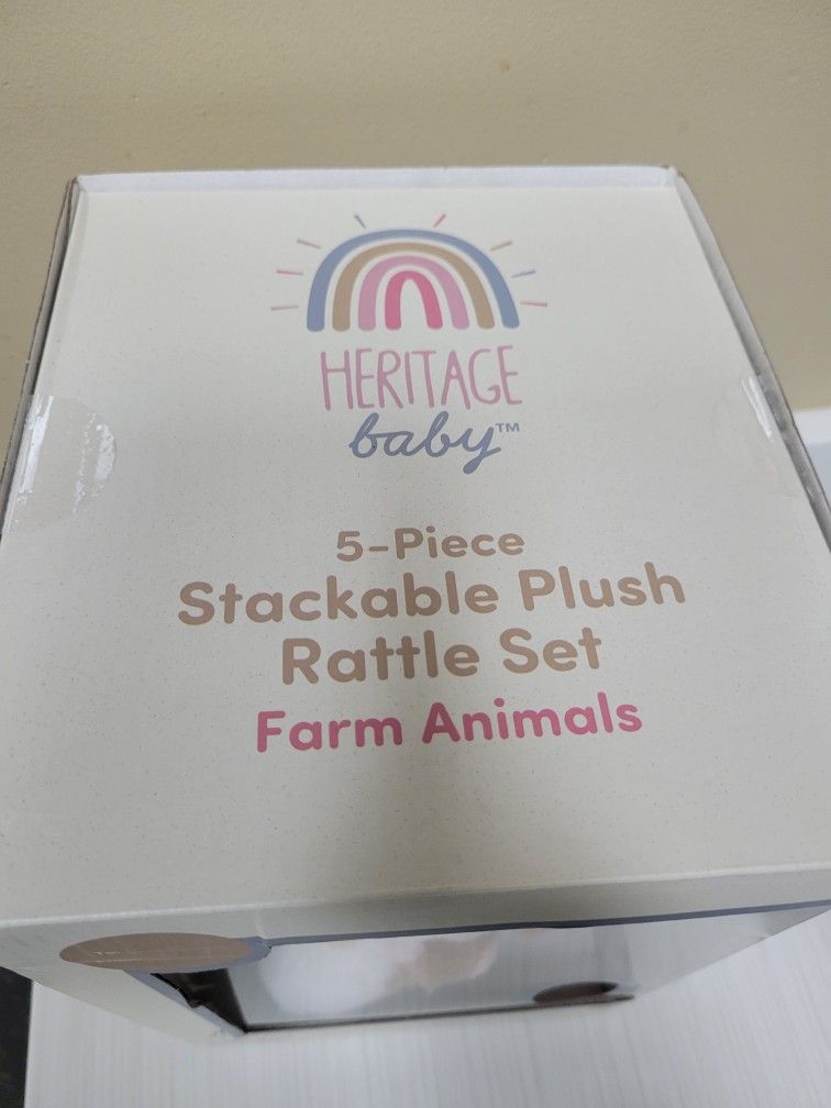 Stackable Plush Rattle Set - Farm Animals