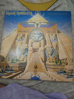 original 1984 pressing of Iron Maiden's Powerslave vinyl LP Album