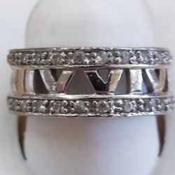 Sterling Silver Ring With Roman Numerals 