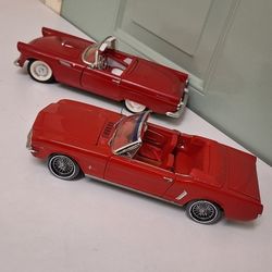 1 Ford Thunderbird/1 Ford Mustang  Convertibles Vintage Metal Toys Cars