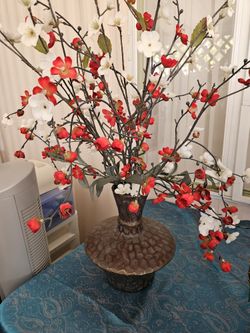 Asian Vase With Flowers