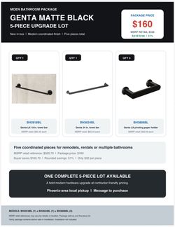 Moen Genta Matte Black 5-Piece Bathroom Hardware Set