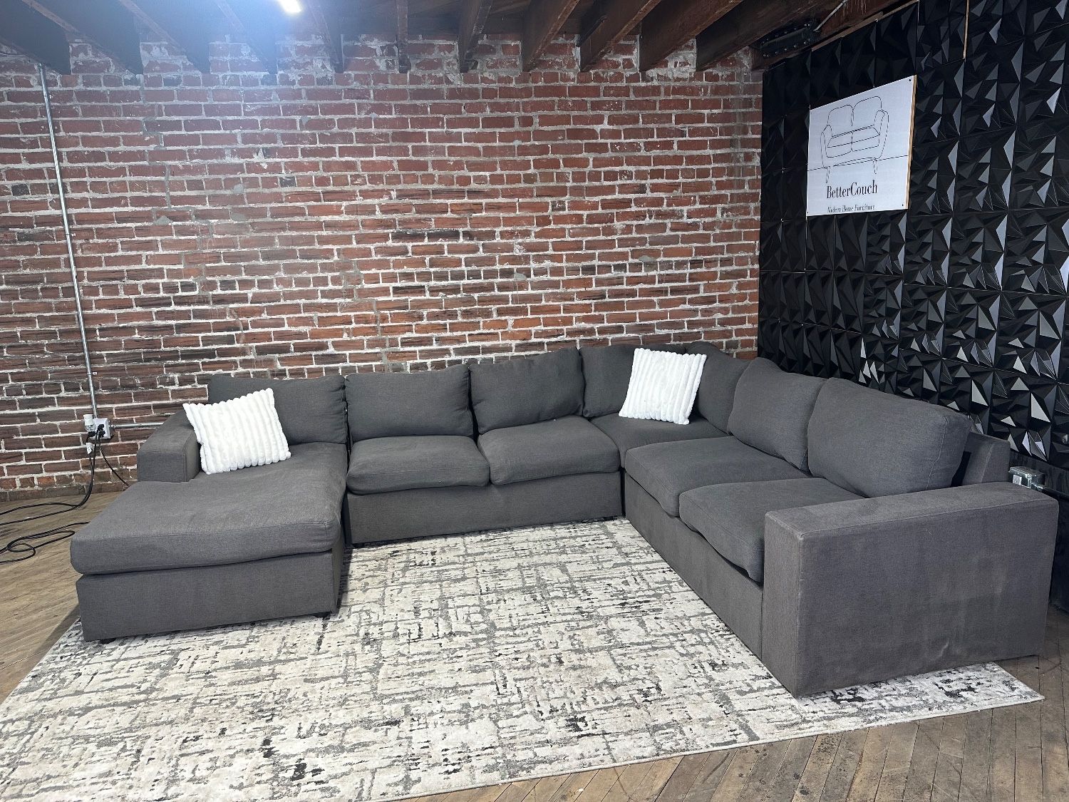 Free Delivery- gray U shape sectional couch