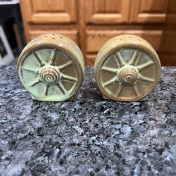 Vintage Frankoma Pair Of salt and pepper shakers.  Preowned Display Only 