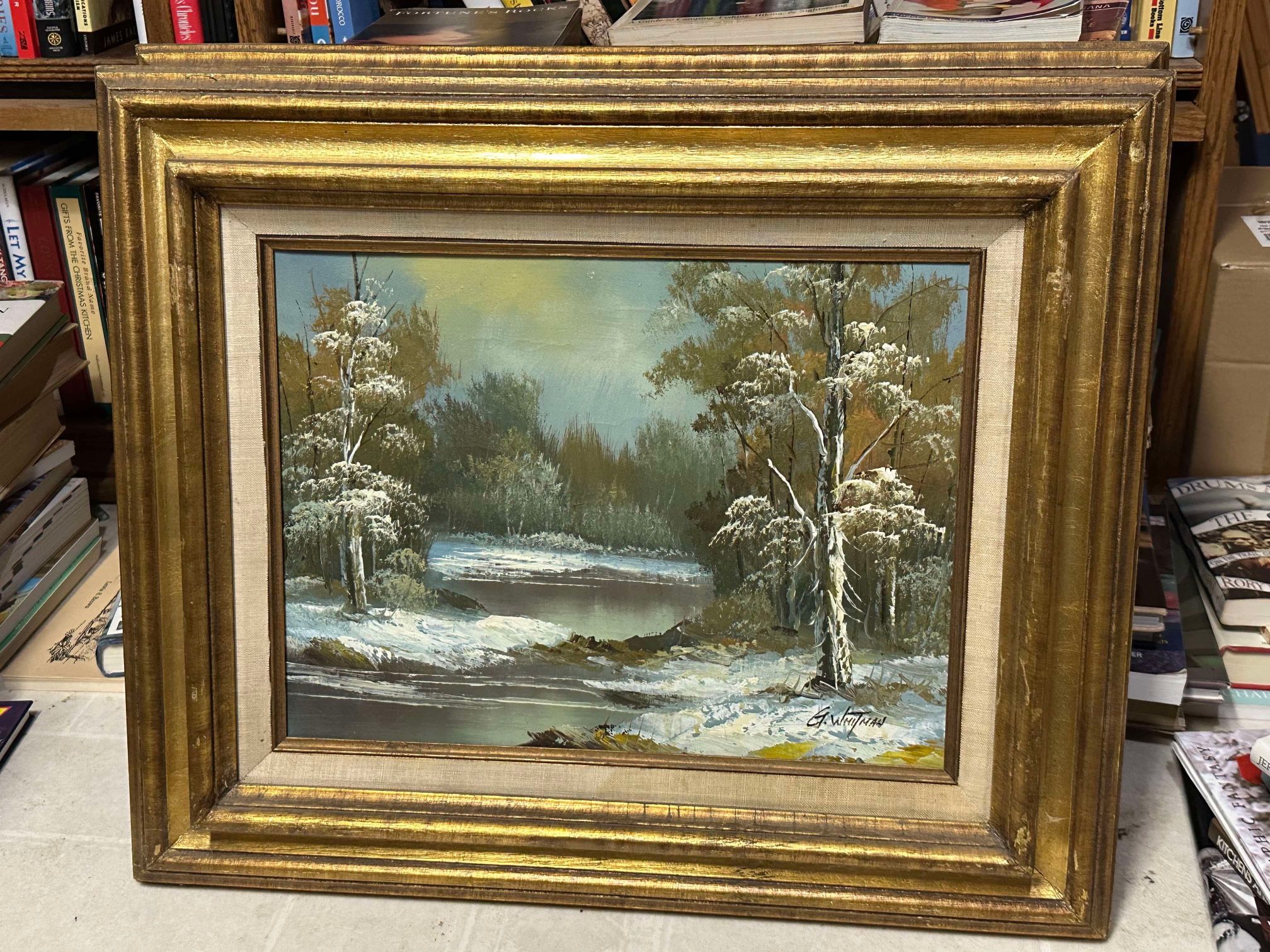 G. Whitman oil painting 12x 16 ( 23.5 x 19.5 frame )