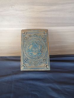 Mystical Embossed Tarot/Box with All-Seeing Eye - Blue and Gold