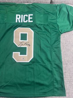 Tony Rice signed autograph custom jersey-GTSM coa sticker- Notre Dame Fighting Irish