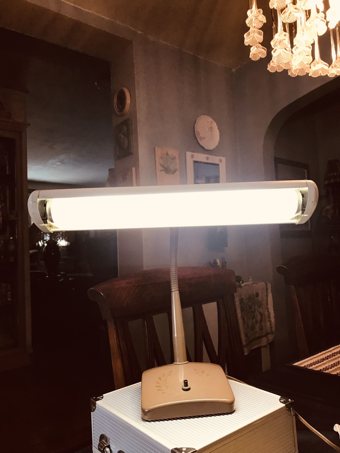 Vintage Gooseneck Keystone Lamp