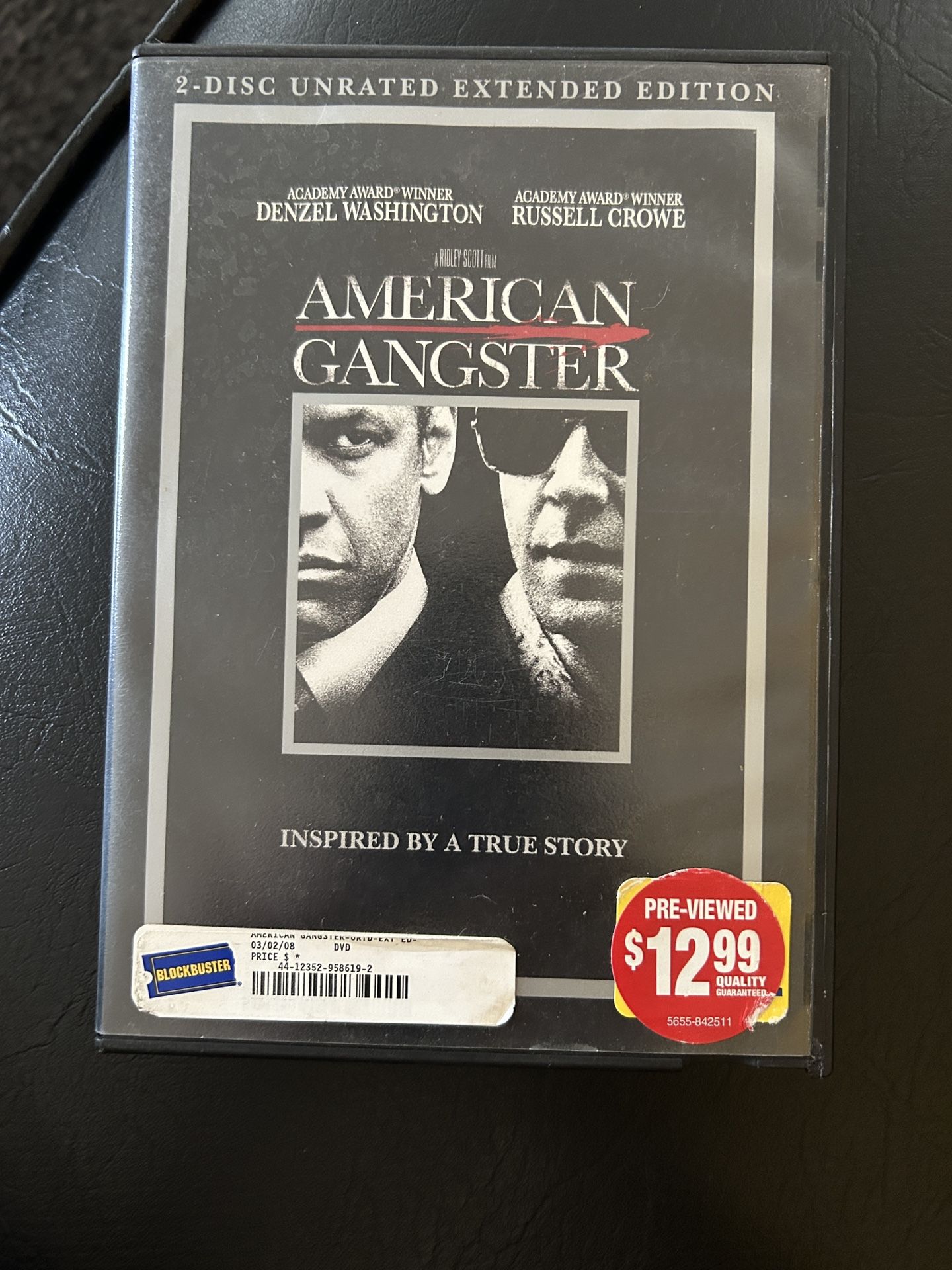 American Gangster Movie Starring Denzel, Washington And Russell Crowe