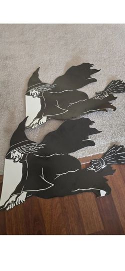 Halloween Flying Witch Cutout Decorations Set of 2