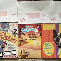 3 Giant Size Cards/Gifts-Looney Tunes-Bugs Bunny, Retire Beach, Congrats Dog