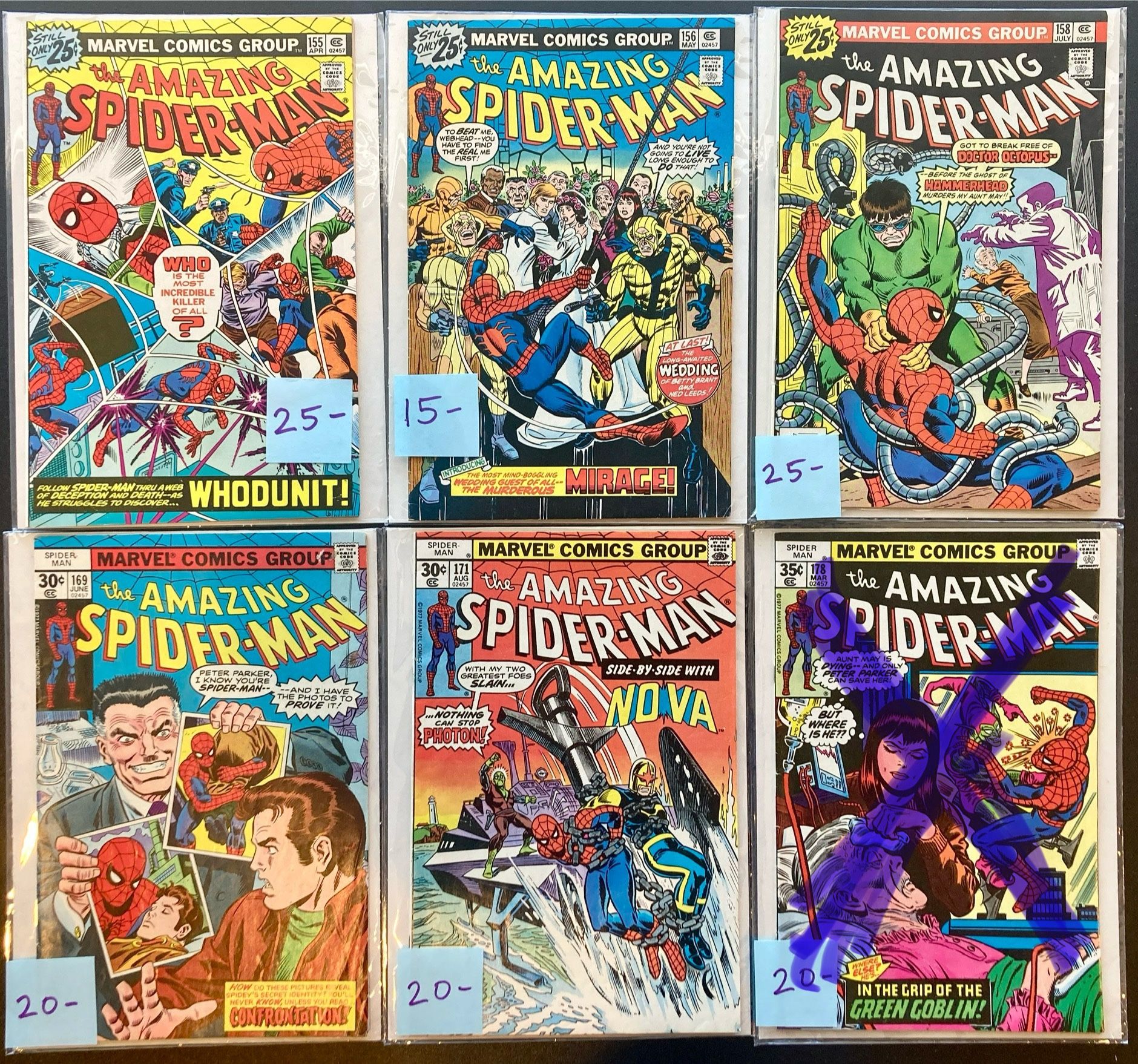 Marvel Comic Books Sale Amazing Spider Avengers Fantastic Four Vintage 1970s Bronze Age