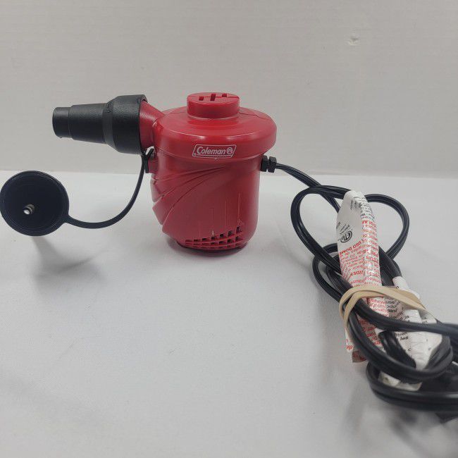 Red Coleman Electric Mattress Air Pump Model HB-515B Tested Working Camping Tip