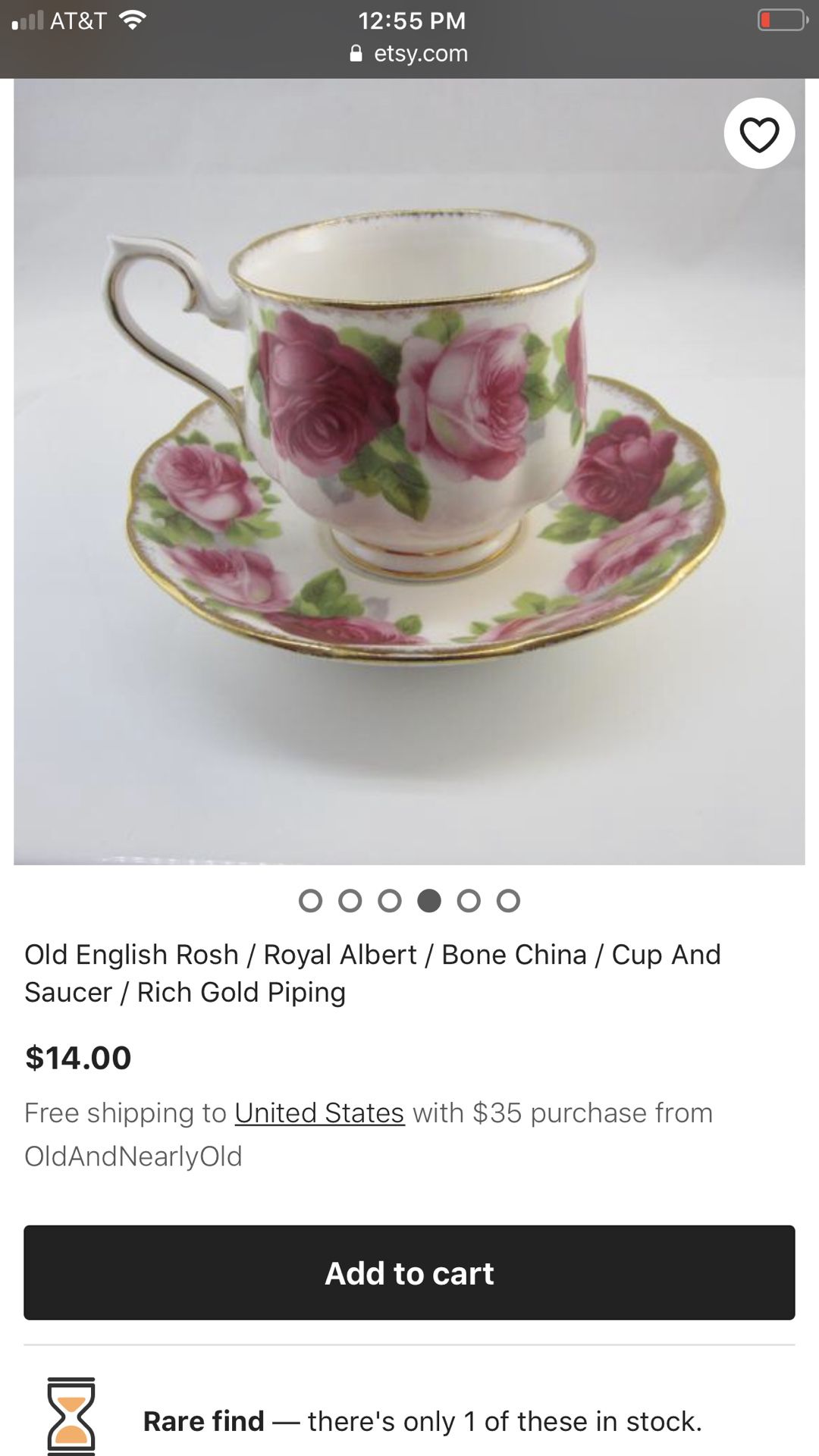 Old English Rosh/Royal Albert/Bone China/Cup and saucer/Rich gold Piping