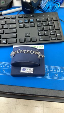 James Avery Silver Heart Chain Charm Bracelet