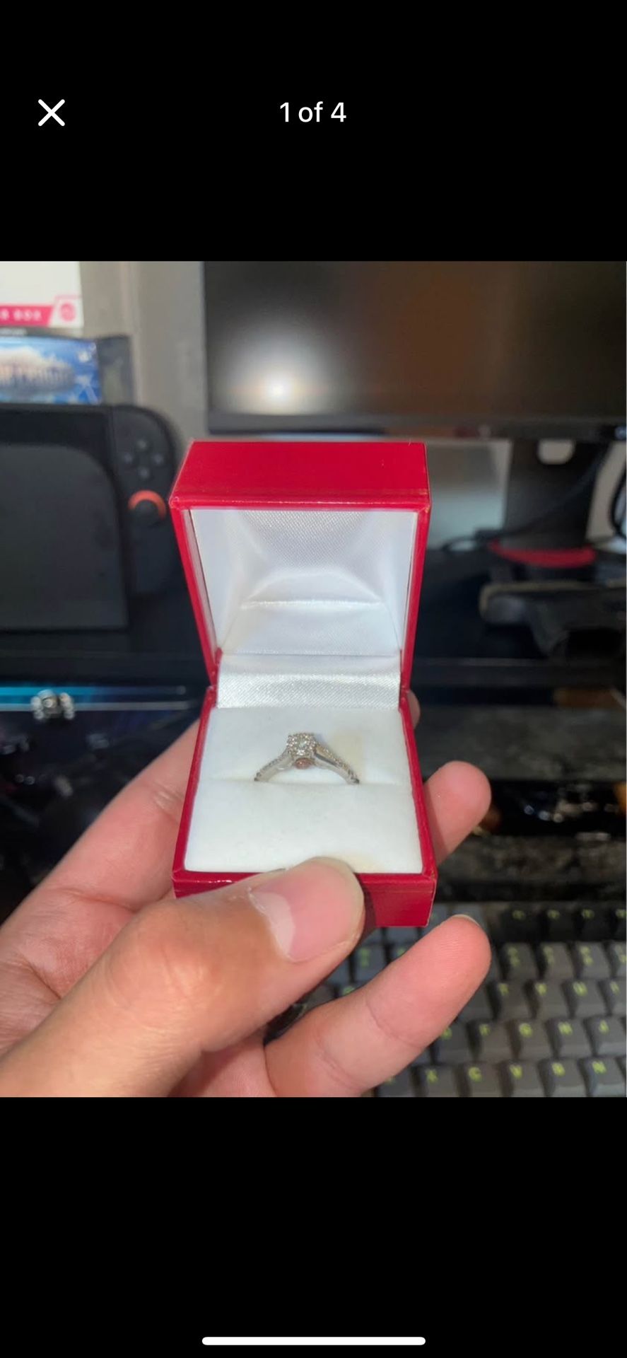 Disney Enchanted 10k WhtGold Ring Sz7