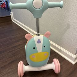 Skip Hop Kids 3-in-1 Baby Activity Push Walker & Ride On Scooter Toy, Unicorn