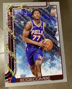 VJ Edgecombe Silver Glitter Rookie Card 2025-26 Topps Holiday #H163 RC 76ers