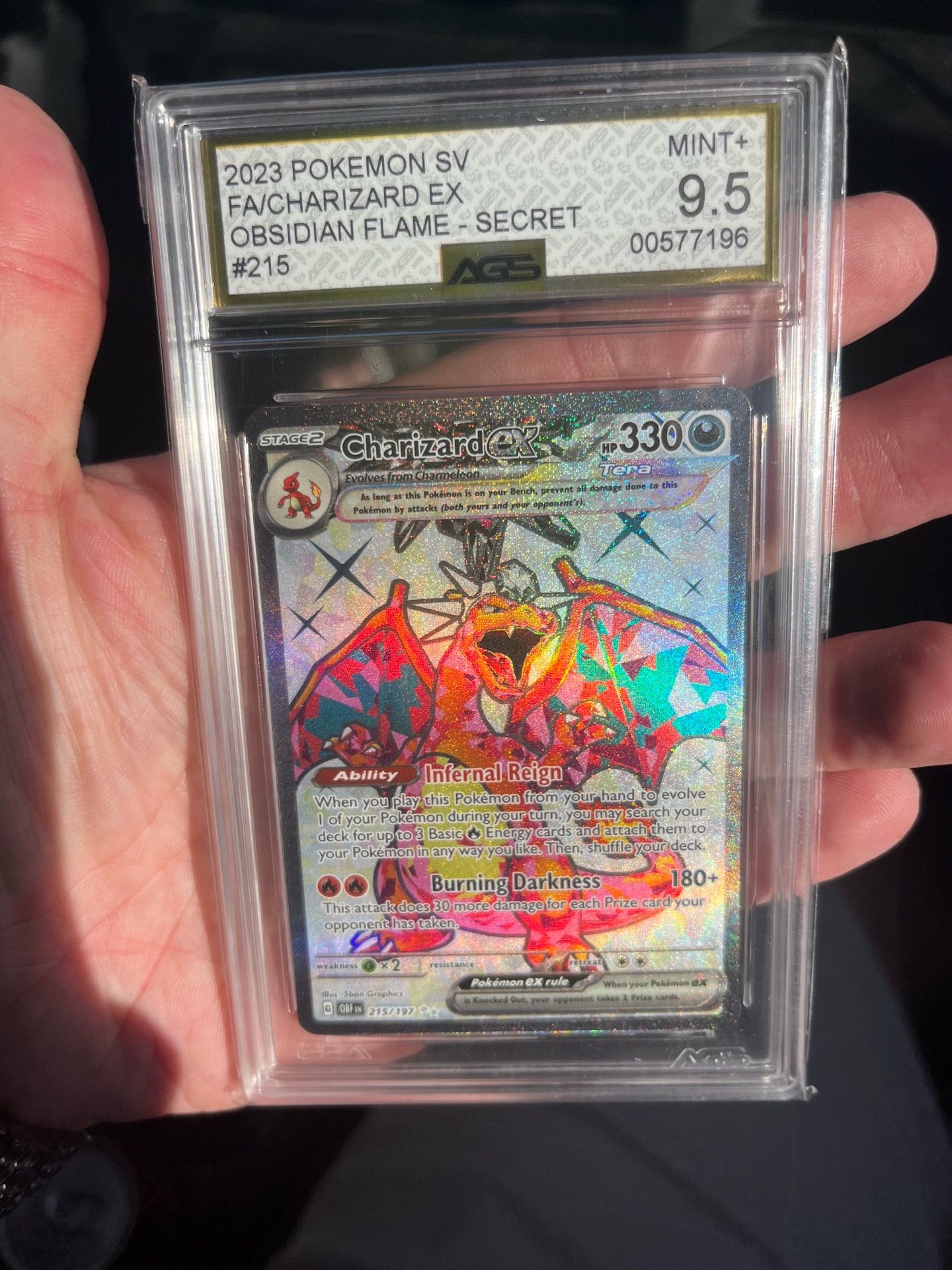 2023 pokemon sv fa charizard ex obsidian flame - secret #215 9.5 mint*