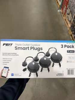 Feit Electric Triple Outlet Outdoor Smart Plugs 3-Pack