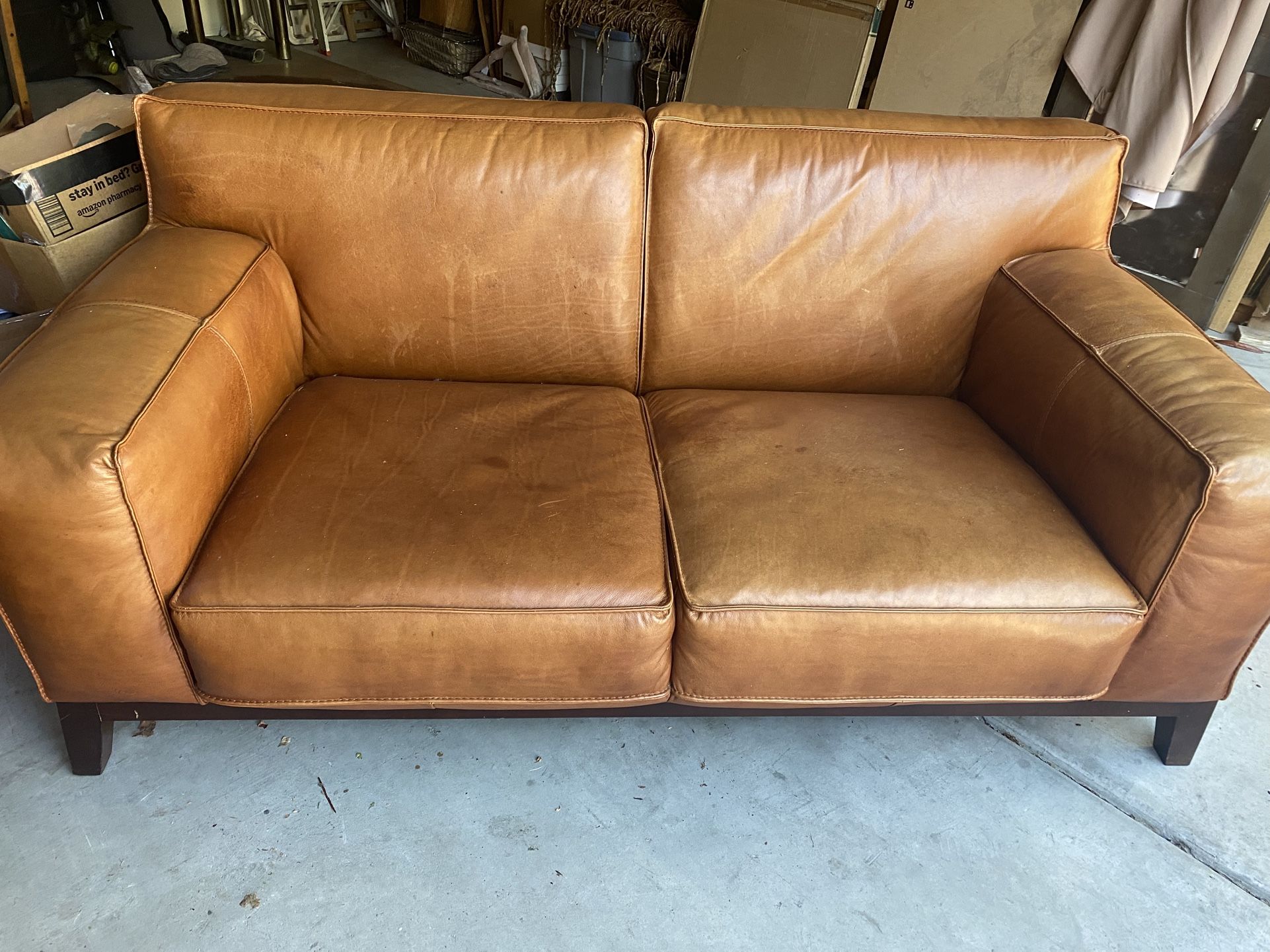 Camel Real Leather Sofa