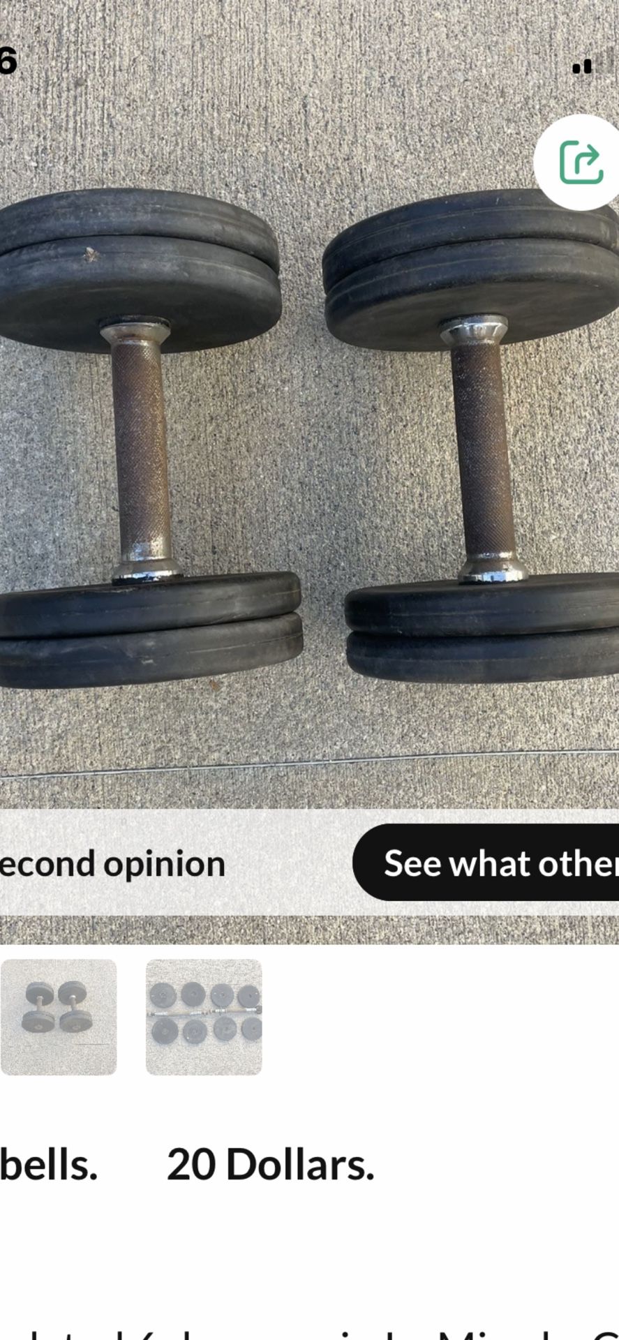 Dumbbells.       20 Dollars 