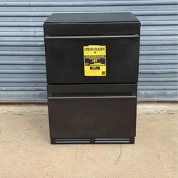 23.42 in. 250 Plus Cans Dual Zone Beverage Refrigerator 2-Drawer Built-in Beverage Cooler in Black Stainless Steel