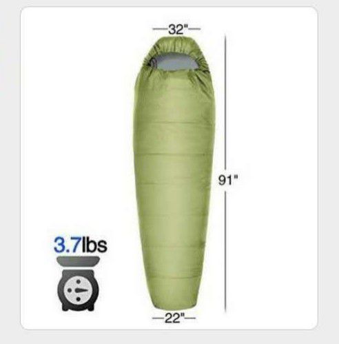 Ultralight Mummy Sleeping Bag (300GSM for 23 F) for Camping, Hiking and Outdoors, 190T Polyes NEW. NEVER OPENED