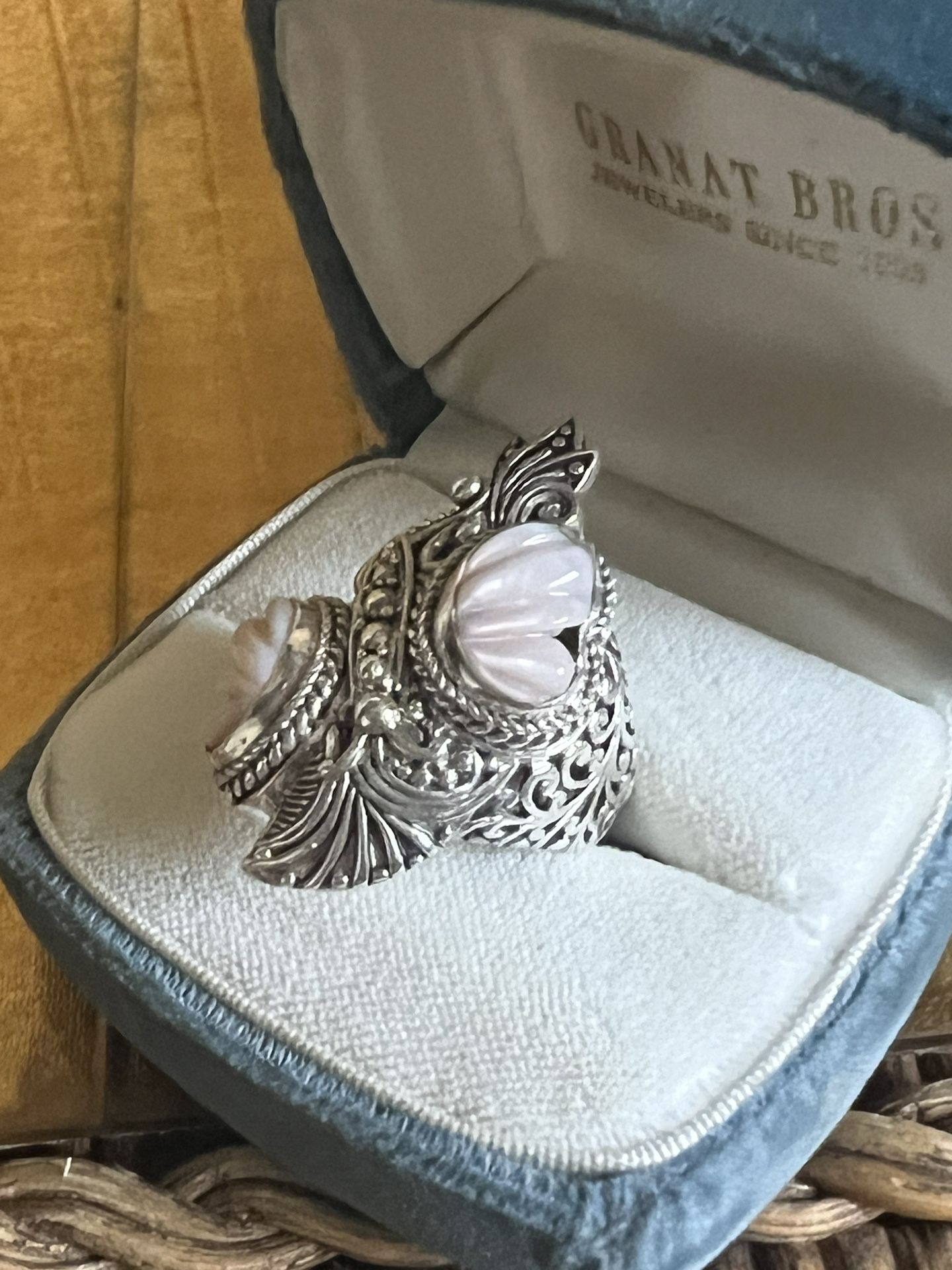 VTG Yurman Sterling silver 925 moonstone cocktail western Boho ring