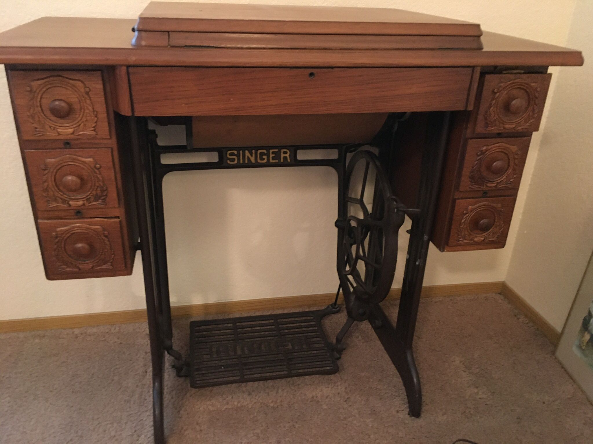 Antique Singer treadle sewing machine