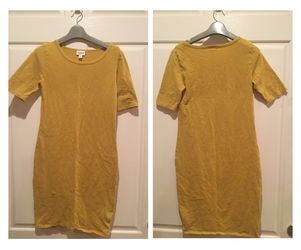 LuLaRoe Julia dress medium mustard yellow