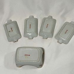 Antique Ashtrays With Caddy 