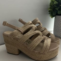 Sandals Cklass Beige sandal with 8 cm heel for women made of jute. Cklas size 7