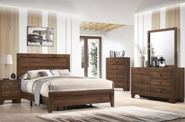 Millie Cherry Brown Panel Bedroom Set
