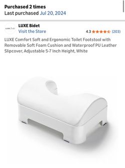 2pcs stool LUXE Comfort Soft and Ergonomic Toilet Footstool with Removable Soft Foam Cushion