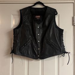 Honey Badger Women's Motorcycle Leather Vest 