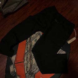 Black Uncuffed Essentials Sweats 