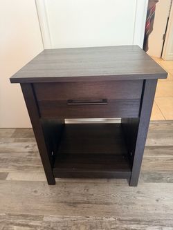Mainstays Hillside 1-Drawer Nightstand with Open Storage, Espresso Finish