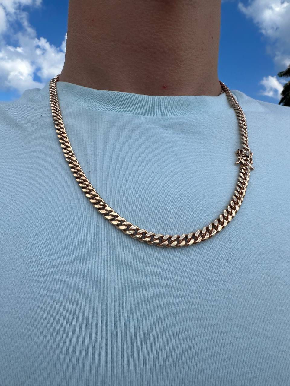 10k solid rose gold Cuban chain 22 inches 6mm 50 grams