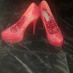 Red Rhinestone Heels